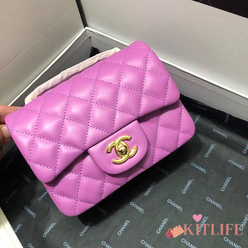 CHANEL FLAP BAG LAMBSKIN 17CM GOLD HARDWARE - 1