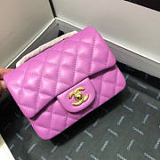 CHANEL FLAP BAG LAMBSKIN 17CM GOLD HARDWARE - 1