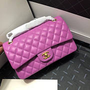 CHANEL FLAP BAG LAMBSKIN GOLD HARDWARE 25.5CM - 1