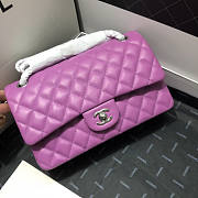 CHANEL FLAP BAG LAMBSKIN SILVER HARDWARE 25.5CM - 1