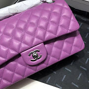 CHANEL FLAP BAG LAMBSKIN SILVER HARDWARE 25.5CM - 3