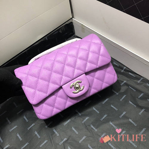 CHANEL FLAP BAG CAVIAR SILVER HARDWARE 20CM - 1