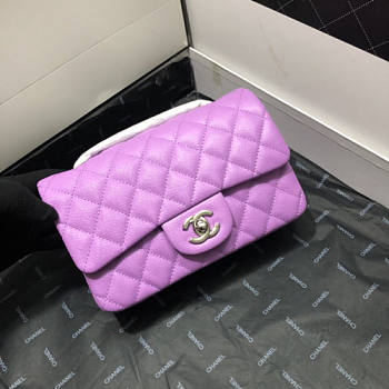 CHANEL FLAP BAG CAVIAR SILVER HARDWARE 20CM