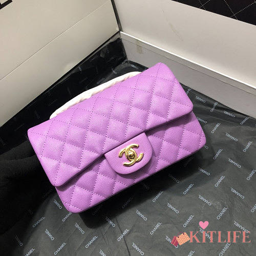 CHANEL FLAP BAG CAVIAR GOLD HARDWARE 20CM - 1