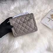 CHANEL FLAP BAG CAVIAR SILVER HARDWARE IN GREY 17CM - 2