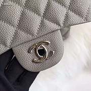 CHANEL FLAP BAG CAVIAR SILVER HARDWARE IN GREY 17CM - 4