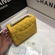 CHANEL FLAP BAG CAVIAR GOLD HARDWARE IN YELLOW 17CM - 6