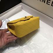 CHANEL FLAP BAG CAVIAR GOLD HARDWARE IN YELLOW 17CM - 5