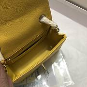 CHANEL FLAP BAG CAVIAR GOLD HARDWARE IN YELLOW 17CM - 4