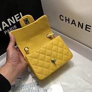 CHANEL FLAP BAG CAVIAR GOLD HARDWARE IN YELLOW 17CM - 3