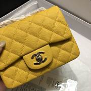 CHANEL FLAP BAG CAVIAR GOLD HARDWARE IN YELLOW 17CM - 2