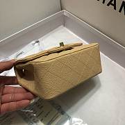 CHANEL FLAP BAG CAVIAR GOLD HARDWARE IN BEIGE 17CM - 2