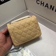 CHANEL FLAP BAG CAVIAR GOLD HARDWARE IN BEIGE 17CM - 3
