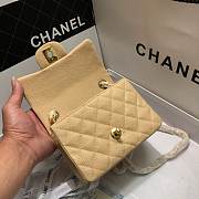 CHANEL FLAP BAG CAVIAR GOLD HARDWARE IN BEIGE 17CM - 4