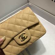 CHANEL FLAP BAG CAVIAR GOLD HARDWARE IN BEIGE 17CM - 5