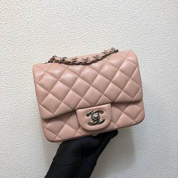  Forubags Chanel Mini Flap Pink Bag Lambskin Leather With Silver Hardware