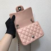  Forubags Chanel Mini Flap Pink Bag Lambskin Leather With Silver Hardware - 6