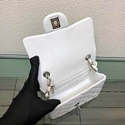 Forubags Chanel Mini Flap White Bag Lambskin Leather With Silver Hardware 17CM - 2