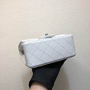 Forubags Chanel Mini Flap White Bag Lambskin Leather With Silver Hardware 17CM - 6