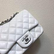 Forubags Chanel Mini Flap White Bag Lambskin Leather With Silver Hardware 17CM - 4
