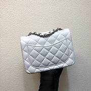 Forubags Chanel Mini Flap White Bag Lambskin Leather With Silver Hardware 17CM - 5