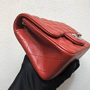 Forubags Chanel Mini Flap Red Bag Lambskin Leather With Silver Hardware 17CM - 2