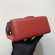 Forubags Chanel Mini Flap Red Bag Lambskin Leather With Silver Hardware 17CM - 3