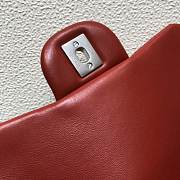 Forubags Chanel Mini Flap Red Bag Lambskin Leather With Silver Hardware 17CM - 4