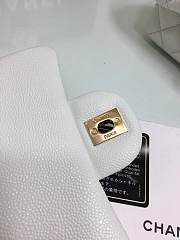 CHANEL FLAP BAG CAVIAR GOLD/SILVER HARDWARE IN WHITE 17CM - 3