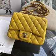 CHANEL FLAP BAG LAMBSKIN GOLD HARDWARE IN BLACK 17CM - 1