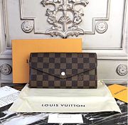 FORUBAGS LOUIS VUITTON DAMIER EBENE CANVAS SARAH WALLET N60114  - 1
