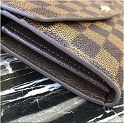 FORUBAGS LOUIS VUITTON N63209 SARAH WALLET DAMIER EBENE CANVAS BROWN - 4