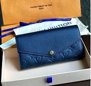  FORUBAGS LOUIS VUITTON SARAH WALLET M62125 Navy Blue - 1