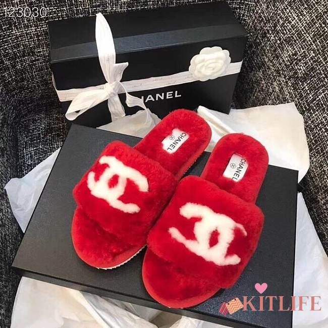 Forubags-2 Chanel fur slippers - 1