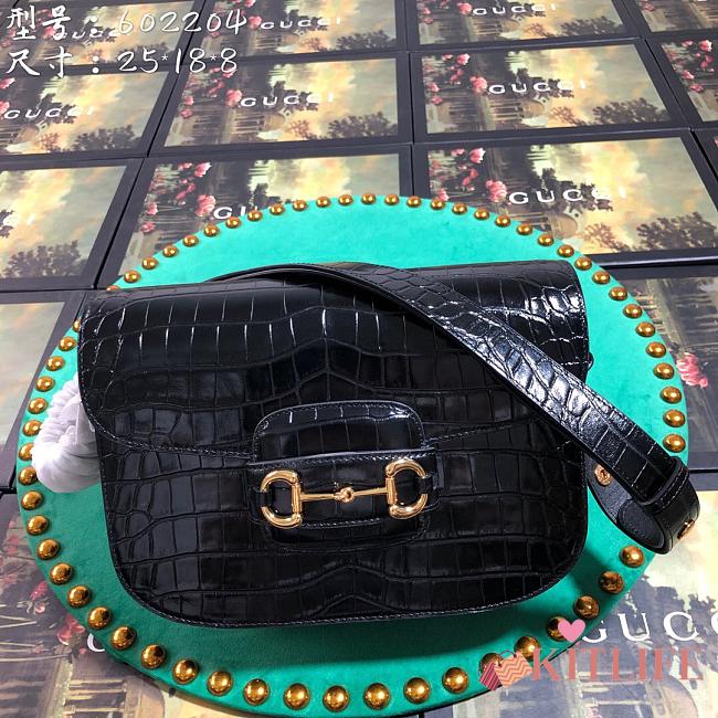 Forubags Gucci 1955 Horsebit Small Shoulder Bag 25cm Black - 1