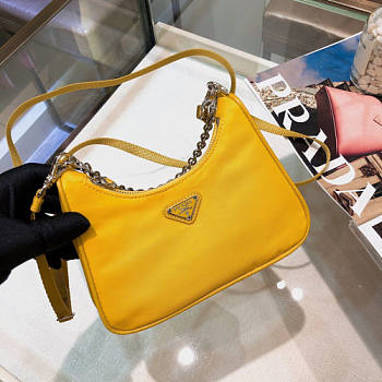 PRADA RE-EDITION 2005 NYLON YELLOW SHOULDER BAG