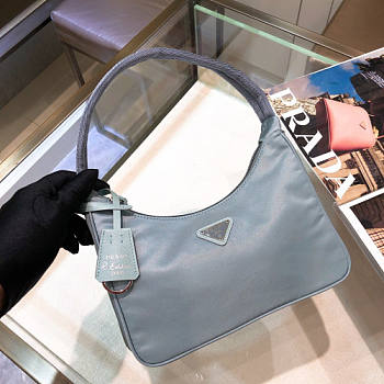 PRADA RE-EDITION 2005 NYLON AND SAFFIANO LEATHER BLUE BAG