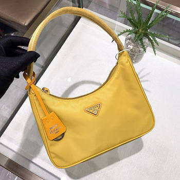 PRADA RE-EDITION 2005 NYLON AND SAFFIANO LEATHER YELLOW BAG