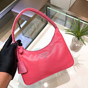 PRADA RE-EDITION 2005 NYLON AND SAFFIANO LEATHER PINK BAG - 1