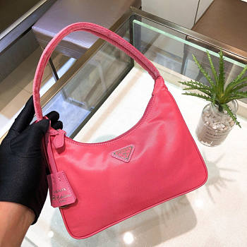 PRADA RE-EDITION 2005 NYLON AND SAFFIANO LEATHER PINK BAG