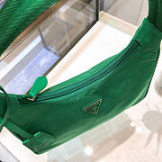 PRADA RE-EDITION 2005 NYLON AND SAFFIANO LEATHER GREEN BAG - 6