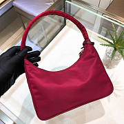 PRADA RE-EDITION 2005 NYLON AND SAFFIANO LEATHER BURGUNDY BAG - 1