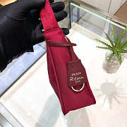 PRADA RE-EDITION 2005 NYLON AND SAFFIANO LEATHER BURGUNDY BAG - 3