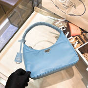 PRADA RE-EDITION 2005 NYLON AND SAFFIANO LIGHT BLUE BAG - 6
