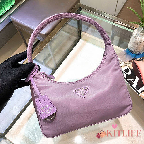 PRADA RE-EDITION 2005 NYLON AND SAFFIANO LEATHER PURPLE BAG - 1