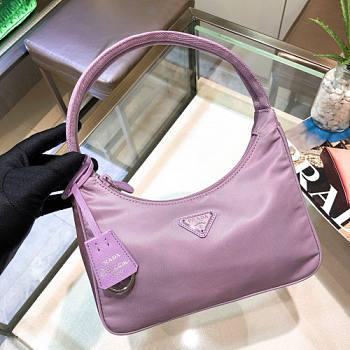 PRADA RE-EDITION 2005 NYLON AND SAFFIANO LEATHER PURPLE BAG