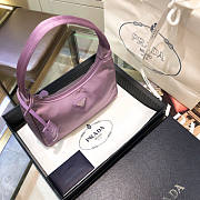 PRADA RE-EDITION 2005 NYLON AND SAFFIANO LEATHER PURPLE BAG - 4