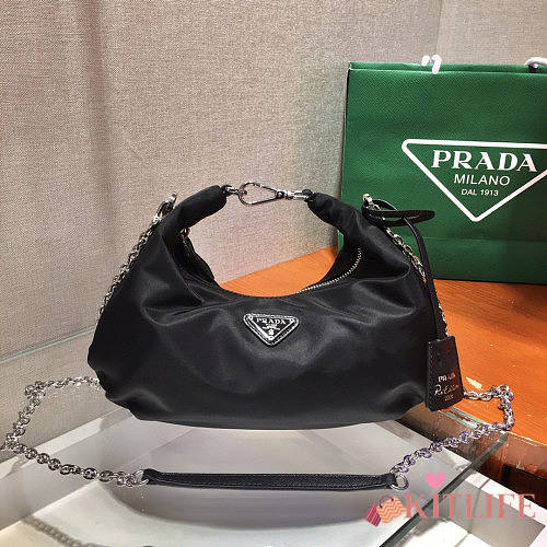 PRADA HOBO BLACK BAG 24cm - 1