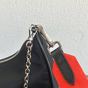 PRADA NYLON HOBO BAG WITH RED STRAP - 5