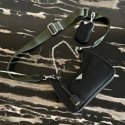 PRADA NYLON HOBO BAG WITH GREEN STRAP - 2
